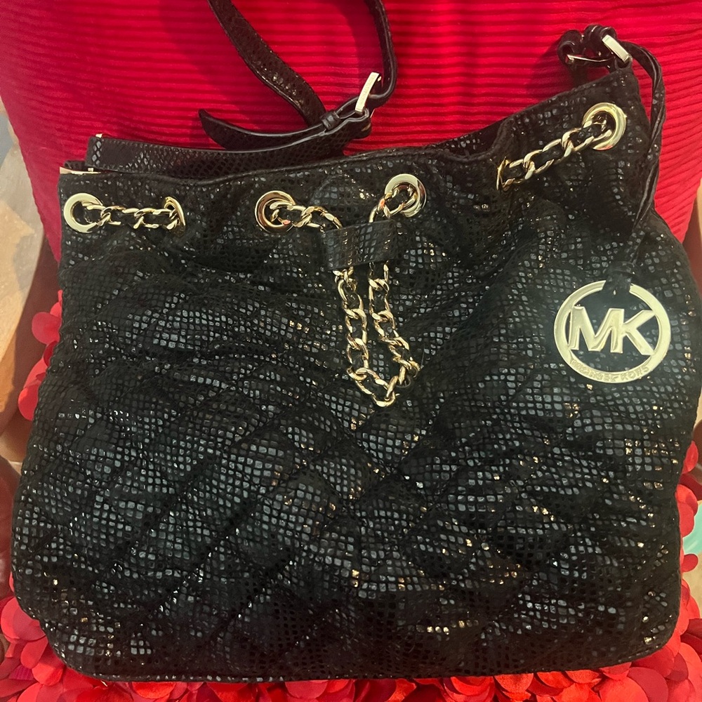 Michael Kors snakeskin shoulder strap hobo